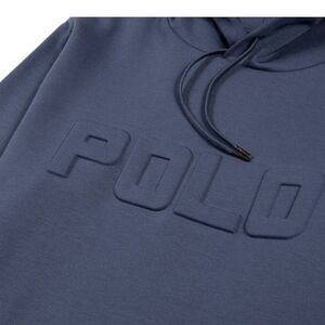 Polo Ralph Lauren Navy Embossed Logo Print Double Knit Pullover Hoodie Men’s 2XB